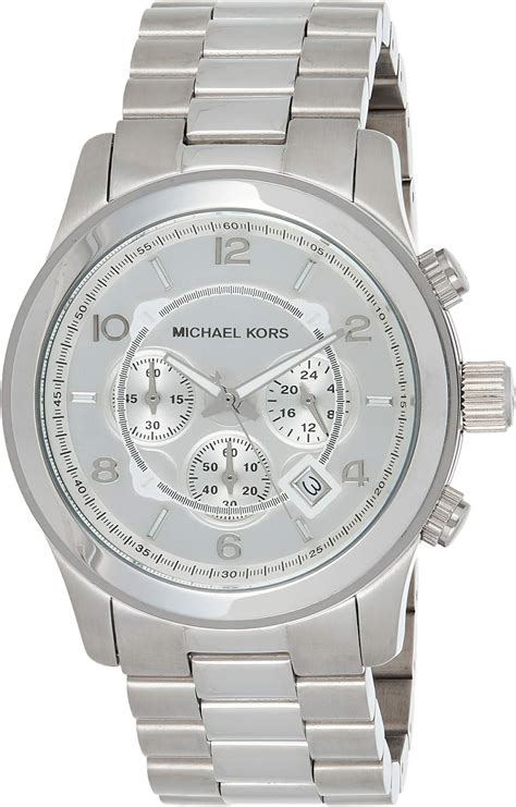 black silver michael kors mens watch|mk8086.